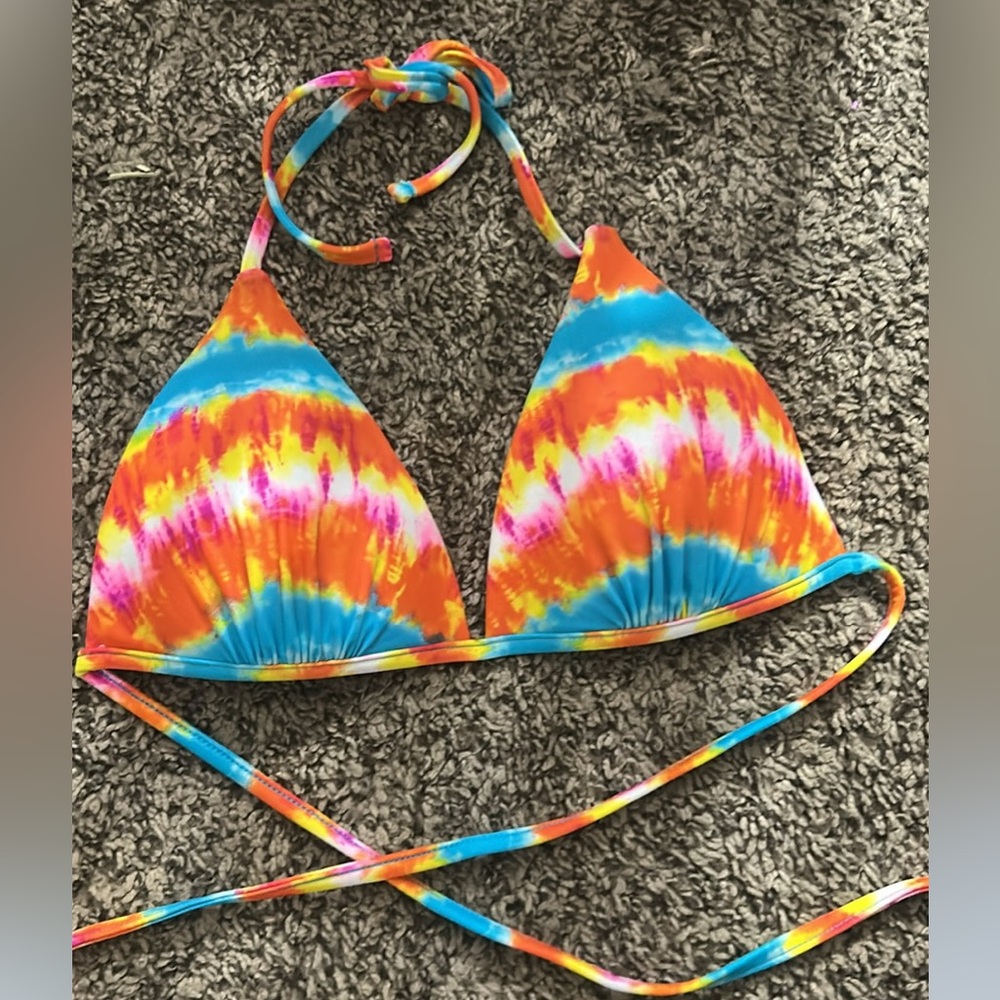 Tie-Dye Push Up Bikini Swim Top size small